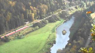 preview picture of video 'Okzident Bahnreisen: Die Donautalbahn nahe Beuron'