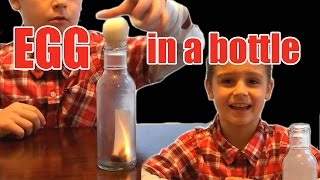 EGG IN A BOTTLE Easy Kids Science Experiments