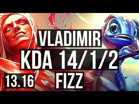VLAD vs FIZZ (MID) | 14/1/2, Legendary, 1200+ games, 1.1M mastery | NA Grandmaster | 13.16