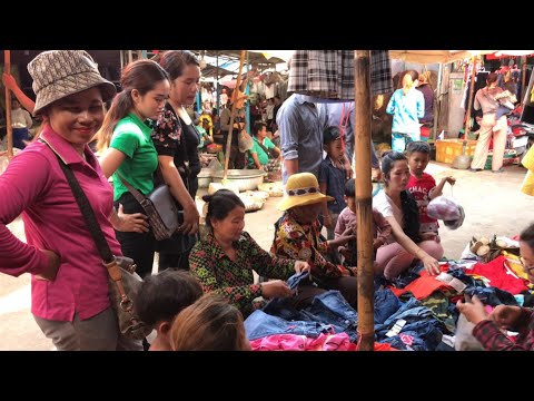 Cambodian Early Morning Fish Market Scenes   Vendors, Buyers & Daily People Activities On Sunday