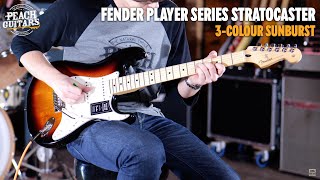 Video thumbnail for No Talking...Just Tones | Fender Player Stratocaster | Maple - 3-Colour Sunburst by Peach Guitars