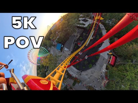Flash: Vertical Velocity Front Row (Sunset) POV [5K] | Six Flags Great Adventure 2025