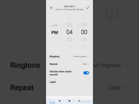 The setting alarm on Redmi 9