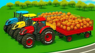 New Holland Tractors Hauling Basketballs - EPIC Farming Haul Challenge