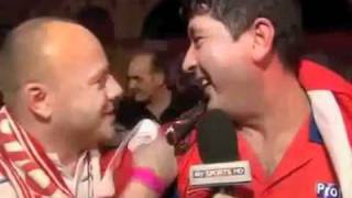 Interview von Mensur Suljovic (Darts) nach Sieg gegen James Wade