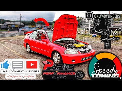 500+whp turbo B series civic hits the track!