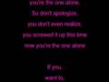 Alone- Avril Lavigne- Lyrics 