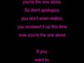 Alone- Avril Lavigne- Lyrics 