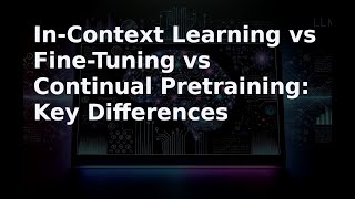 In-Context Learning vs. Fine-Tuning vs. Continual Pretraining: Key Differences