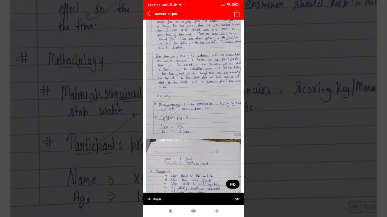 Verbal intelligence test (practical )
