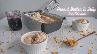 No Churn Peanut Butter & Jelly Ice Cream | Sorvete de Pasta de Amendoim e Geleia Sem Máquina