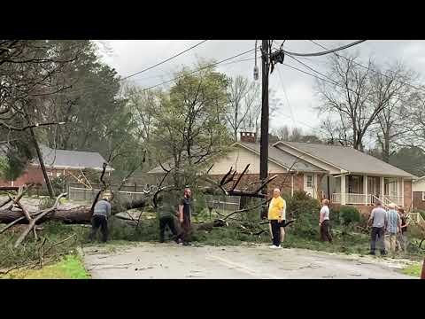 03-17-2021 Mount Olive, AL - Tornado Damage and Trees on House