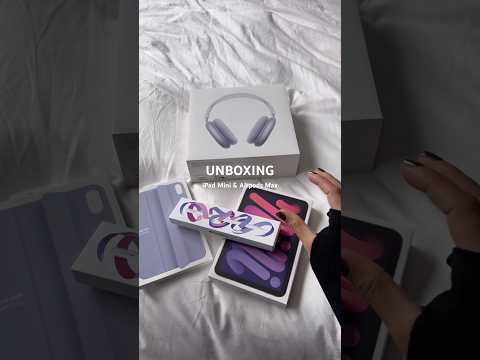 UNBOXING PURPLE IPAD MINI & AIRPODS MAX💜🙇🏻‍♀️🪁 #angietutorials #appleunboxing #ipadmini
