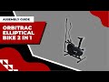 Elliptical Trainer Orbitrac 2 In 1 Cross Trainer Jogging Cycling Exercise Bike Assembly Guide