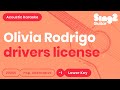 Olivia Rodrigo - drivers license (Lower Key) Karaoke Acoustic