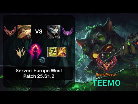 Teemo Jungle vs Rengar - EUW GrandMaster - Patch 25.S1.2