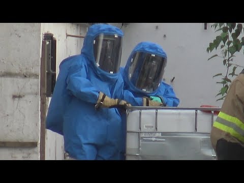 Ammoniakaustritt aus Kühlanlage von ehemaliger Brauerei in Frechen-Hücheln am 18.06.19 + O-Ton