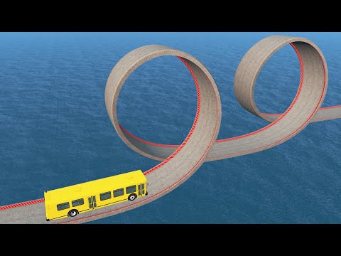 Impossible loop Bridge Crossing Stunt Cars Vs Cliff and Deep Water - BeamNG.Drive