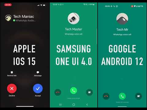 Apple iOS 15 vs Samsung One UI 4.0 vs Google Android 12 WhatsApp INCOMING CALL Screens