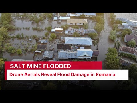Drone Aerials Show Romanian Praid Salt Mine Threatened by Severe Floods | DWS News | AC1I