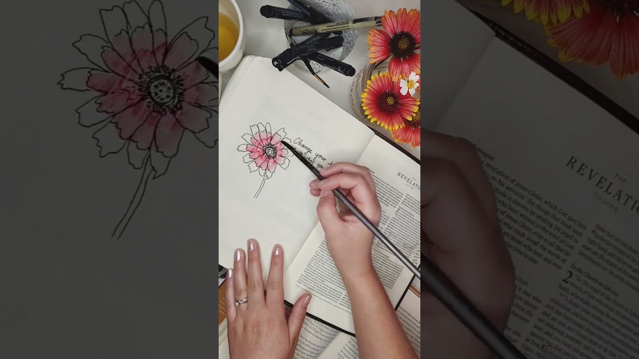 Bible Art Flower #seasidelane #seasidelaneart #bibleart #bibeartjournaling #watercolor