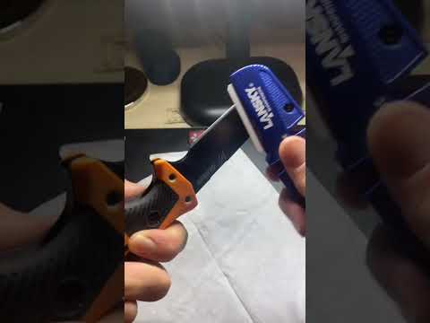 Knife sharpening in the 21st century instead of river stones - Paper slicing - Lansky QuadSharp