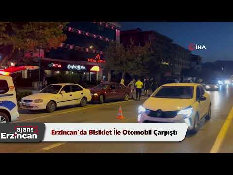 Erzincan'da Bisiklet İle Otomobil Çarpıştı