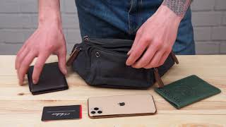 Сумка поясна текстильна 20085 Vintage чорний