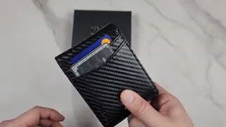 Men's Slim RFID Blocking Bifold Wallet -  Holds 14 Cards, Dual ID Window