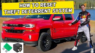 HOW TO RESET THEFT DETERRENT SYSTEM CHEVROLET SILVERADO  2014 2015 2016 2017 2018 2019