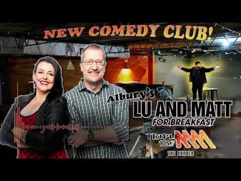 Spud with Albury's Lu and Matt on Triple M's morning show  talking about his new comedy club