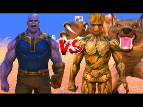 100 Thanos vs 1000 Groot and 1000 Werewolf (Marvel vs Marvel)
