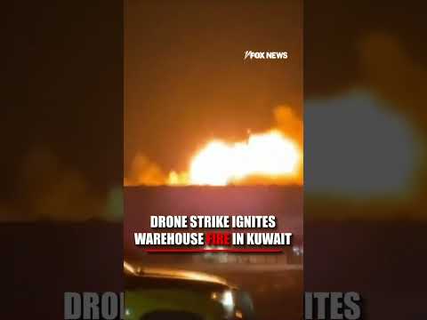 Drone strike ignites warehouse FIRE in Kuwait #shorts #us #news #world #kuwait #middleeast