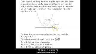 Ch. 11.6 Polar Equations of Conics
