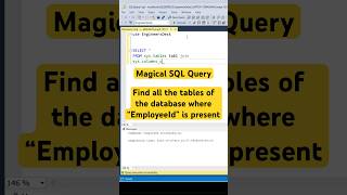 How to find all the database tables having column name EmployeeId #shorts #coding #sql #sqlqueries 