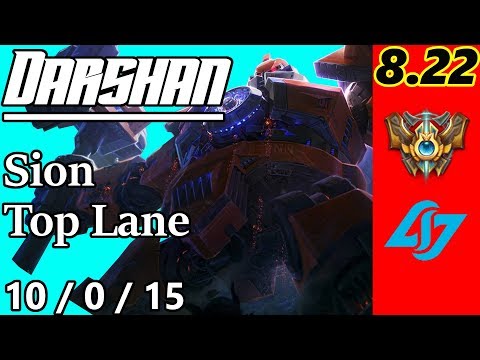 CLG Darshan as Sion Top Lane - S8 Patch 8.22 - NA Challenger - Full Gameplay