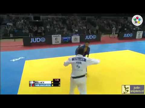 Judo 2013 Grand Prix Dusseldorf: Pollack (ISR) - Sanjaasuren (MGL) [-66kg] bronze