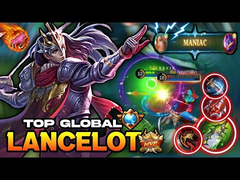 "MANIAC" LANCELOT GUIDE AND BUILD 2022 | TOP GLOBAL LANCELOT GAMEPLAY | MLBB