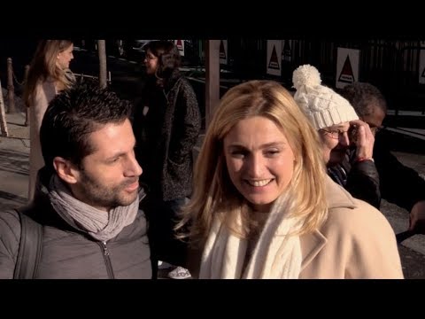 EXCLUSIVE : Julie Gayet and Kad Merad at RTL radio station in Paris