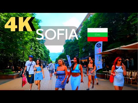 Walking in Sofia, Bulgaria 🇧🇬: Vitosha Boulevard, 4K, summer, travel, tourism