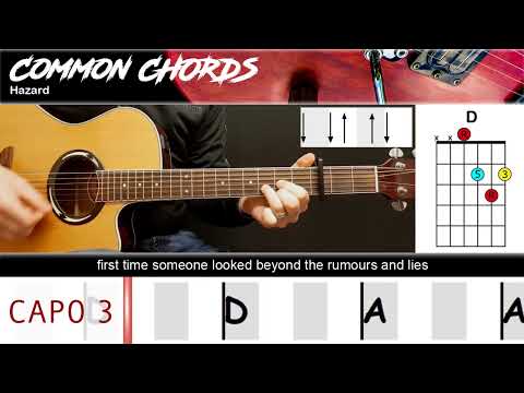 Hazard (Capo Version) - Richard Marx | EASY GUITAR LESSON | Scrolling Chords & Lyrics
