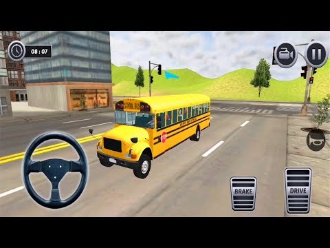 School Bus Coach Driver Simulator game 2019： Yellow bus campus car - Android GamePlay