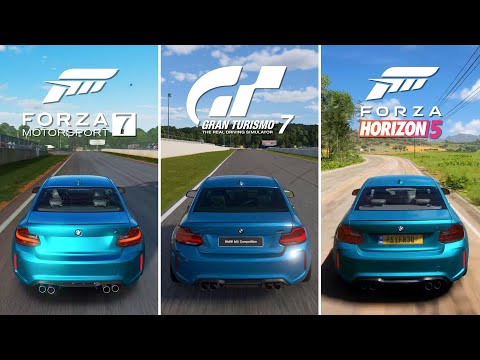 Forza Horizon 5 vs Gran Turismo 7 vs Forza Motorsport 7 - BMW M2 Coupe Comparison