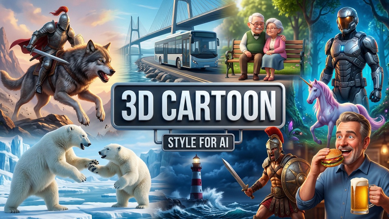 3D cartoon style for AI images and videos
