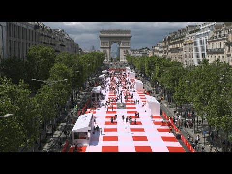 A giant picnic brings together 4,000 people on the Champs-Elysees | AFP