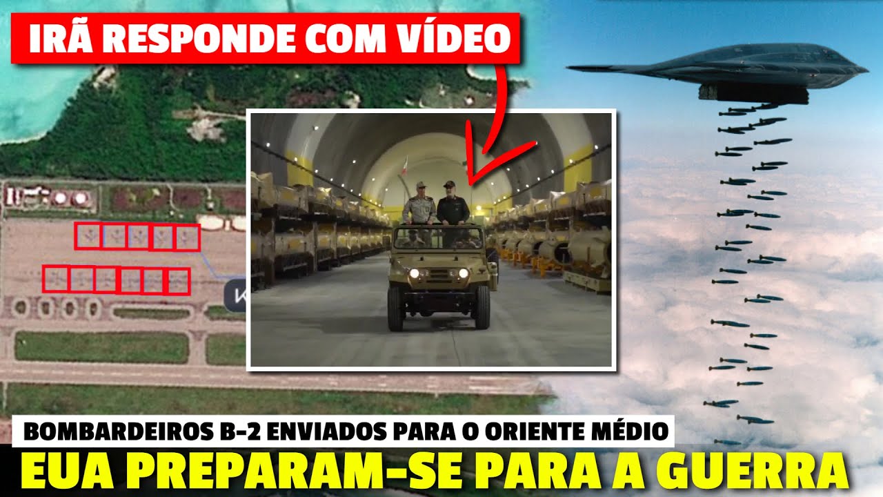 EUA preparam GRANDE ATAQUE no Oriente Médio com bombardeiros B-2: Irã responde com vídeo ameaçador