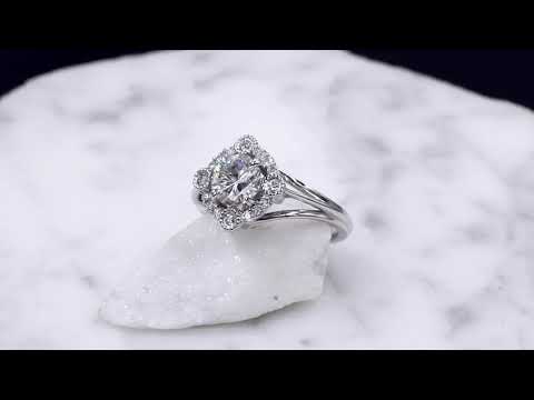 Vintage Scalloped Halo Engagement Ring