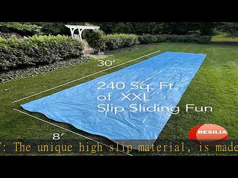 RESILIA - Super Slip Lawn Water Slide XXL, 30 Feet Long x 8 Feet Wide, for Adults and Teens, Powder
