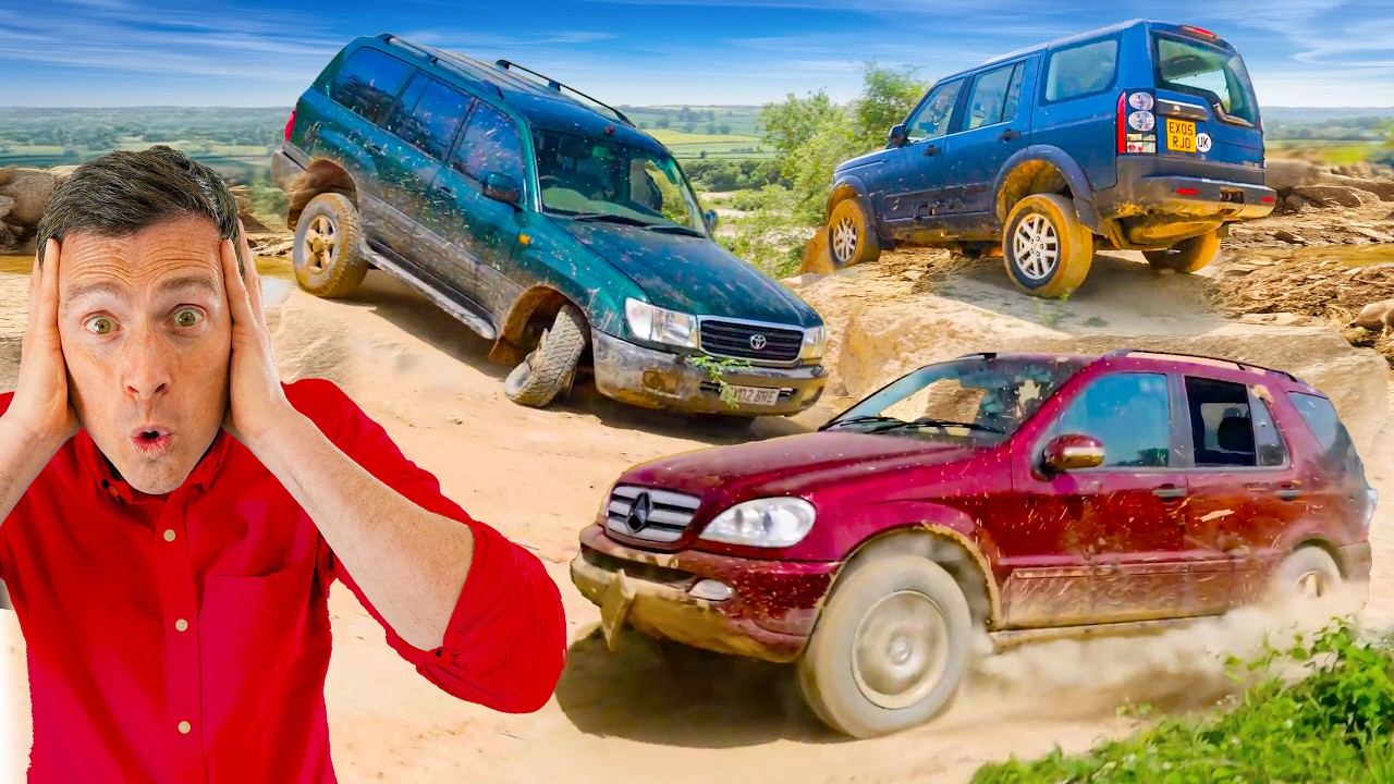 OLD Land Cruiser v Discovery v Mercedes ML: OFF-ROAD RACE!