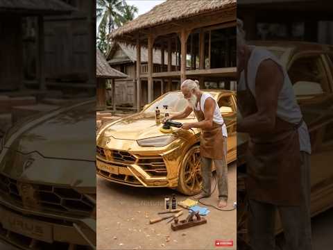Amazing Woodworking: Carving a Luxury Golden Lamborghini Urus From Scratch